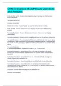 CHN Evaluation of NCP Exam Questions and Answers