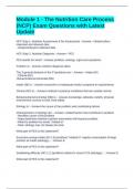 Module 1 - The Nutrition Care Process &lpar;NCP&rpar; Exam Questions with Latest Update