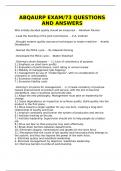 ABQAURP EXAM&sol;73 QUESTIONS AND ANSWERS