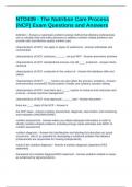NTD409 - The Nutrition Care Process &lpar;NCP&rpar; Exam Questions and Answers