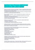 Nutrition Care Process &lpar;NCP&rpar; Exam Questions with Latest Update