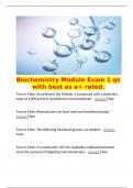   Biochemistry Module Exam 1 qs with best as a&plus; rated&period; True or False&colon; According to the Module&comma; a compound with a molecular mass of 1&comma;000 g&sol;mol is considered a macromolecule&period; - Answer False  True or False&colon; Biomolecules can have only two functional groups&period; 