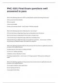 PHC 4101 Final Exam questions well answered to pass