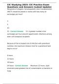 CIC Studying 2023&colon; CIC Practice Exam Questions and Answers &lpar;Latest Update&rpar;