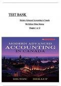 Modern Advanced Accounting In Canada 9th Edition by Hilton Murray Test Bank All chapters ISBN&colon; 9781259654695