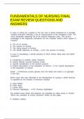 FUNDAMENTALS OF NURSING FINAL EXAM REVIEW QUESTIONS AND ANSWERS