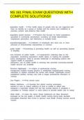 NS 161 FINAL EXAM QUESTIONS WITH COMPLETE SOLUTIONS&period;