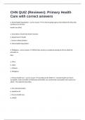 CHN QUIZ &lpar;Reviewer&rpar;&colon; Primary Health Care with correct answers