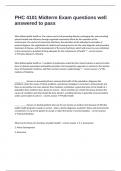 PHC 4101 Midterm Exam questions well answered to pass