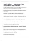 PHC 6001 Exam 2 Material questions well answered already passed