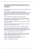 Fundamentals Final Exam