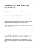 Primary Health Care in Action fully solved rated A&plus;