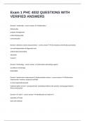 Exam 1 PHC 4032 QUESTIONS WITH VERIFIED ANSWERS