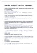 Practice for Final Questions & Answers