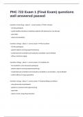 PHC 722 Exam 1 &lpar;Final Exam&rpar; questions well answered passed