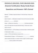 Arborist Certification Study Guide Exam Questions and Answers 100&percnt; Solved