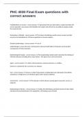 PHC 4030 Final Exam questions with correct answers