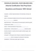 Arborist Certification Test Prep Exam Questions and Answers 100&percnt; Solved