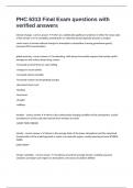 PHC 6313 Final Exam questions with verified answers