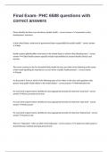 Final Exam- PHC 6588 questions with correct answers