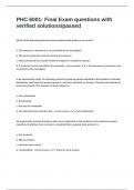 PHC 6001&colon; Final Exam questions with verified solutions&sol;passed