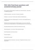 PHC 4101 Final Exam questions well answered already passed
