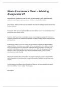 Week 4 Homework Sheet - Advising Assignment &num; CORRECT QUESTION AND ANSWERS2024&sol;2025