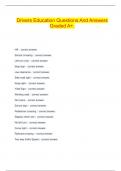  Drivers Education Questions And Answers Graded A&plus;&period;