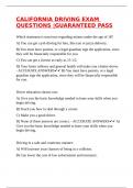 CALIFORNIA DRIVING EXAM QUESTIONS &vert;GUARANTEED PASS