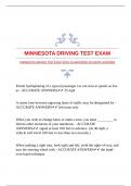 MINNESOTA DRIVING TEST EXAM WITH GUARANTEED ACCURATE ANSWERS