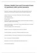 Primary Health Care and Concepts Exam &num;1 questions with correct answers