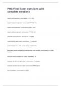 PHC Final Exam questions with complete solutions