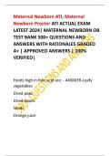 Maternal Newborn ATI&comma; Maternal  Newborn Proctor ATI ACTUAL EXAM  LATEST 2024&vert; MATERNAL NEWBORN OB  TEST BANK 500&plus; QUESTIONS AND  ANSWERS WITH RATIONALES GRADED  A&plus; &vert; APPROVED ANSWERS &vert; 100&percnt; VERIFIED&vert; 