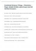 Combined Science Trilogy - Chemistry - Paper 2&lpar;AQA GCSE&rpar; Latest Exam And All Verified Answers&period;
