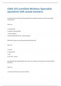 CWS 101 &lpar;certified Wireless Specialist questions with actual answers&period;
