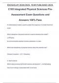 C165 Integrated Physical Sciences PreAssessment Exam Questions and Answers 100&percnt; Pass