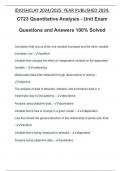 C723 Quantitative Analysis - Unit Exam Questions and Answers 100&percnt; Solved