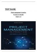 Test Bank For Project Management in Practice&comma; 7th Edition by Meredith & Shafer&comma; All 8 Chapters Covered and Verified&comma; ISBN&colon; 9781119702962 