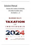 Solution Manual McGraw-Hill's Taxation of Individuals&comma; 15th Edition By Spilker&comma; Ayers All Chapters 1 to 14 complete Verified editon ISBN&colon; 9781265364816