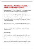 WGU C949 - PYTHON SECTION EXAM &vert;GUARANTEED PASS