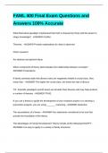 FAML 400 Final Exam Questions and Answers 100&percnt; Accurate