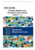 Dynamic Business Law&comma; 6th Edition TEST BANK By Nancy Kubasek&comma; All Chapters 1 to 52 complete Verified editon 