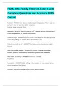 FAML 400&colon; Family Theories Exam 1 with Complete Questions and Answers 100&percnt; Correct