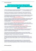 HESI Pharmacology Exam Study Guide Questions and Answers 100&percnt; ACCURATE 2024-2025