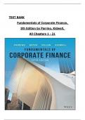TEST BANK For Fundamentals of Corporate Finance&comma; 5th Edition by Robert Parrino&comma; David Kidwell&comma; All Chapters 1 to 21 complete Verified editon ISBN&colon;9781119795438