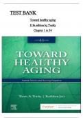 TOUHY EBERSOLE AND HESS' TOWARD HEALTHY AGING 11TH EDITION TEST BANK &vert; LATEST UPDATE  COMPLETE GUIDE BY TOUHY ALL CHAPTERS 34  ISBN&colon;9780323829663