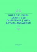 NURS 351 FINAL EXAM &vert; 130 QUESTIONS &vert; WITH ACTUAL ANSWERS&excl;&excl;