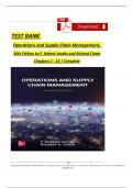 TEST BANK - Jacobs and Chase&comma; Operations and Supply Chain Management 16th Edition&comma; All Chapters 1 - 22&comma; Newest Version &vert;&vert; Complete  Solution Guide&comma;