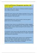 AAMI Small Business Management questions with correct answers