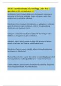 AAMI Introduction to Microbiology Units 4 & 5 questions with correct answers